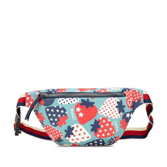GUCCI Blue Leather Fanny Pack - Picture 1 of 9